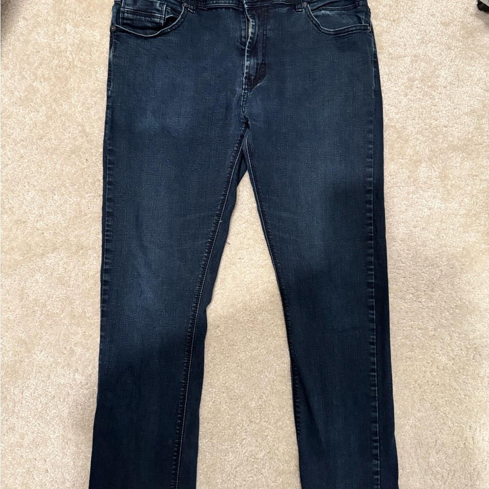 Paper Denim & Cloth Dark Blue Straight Jeans